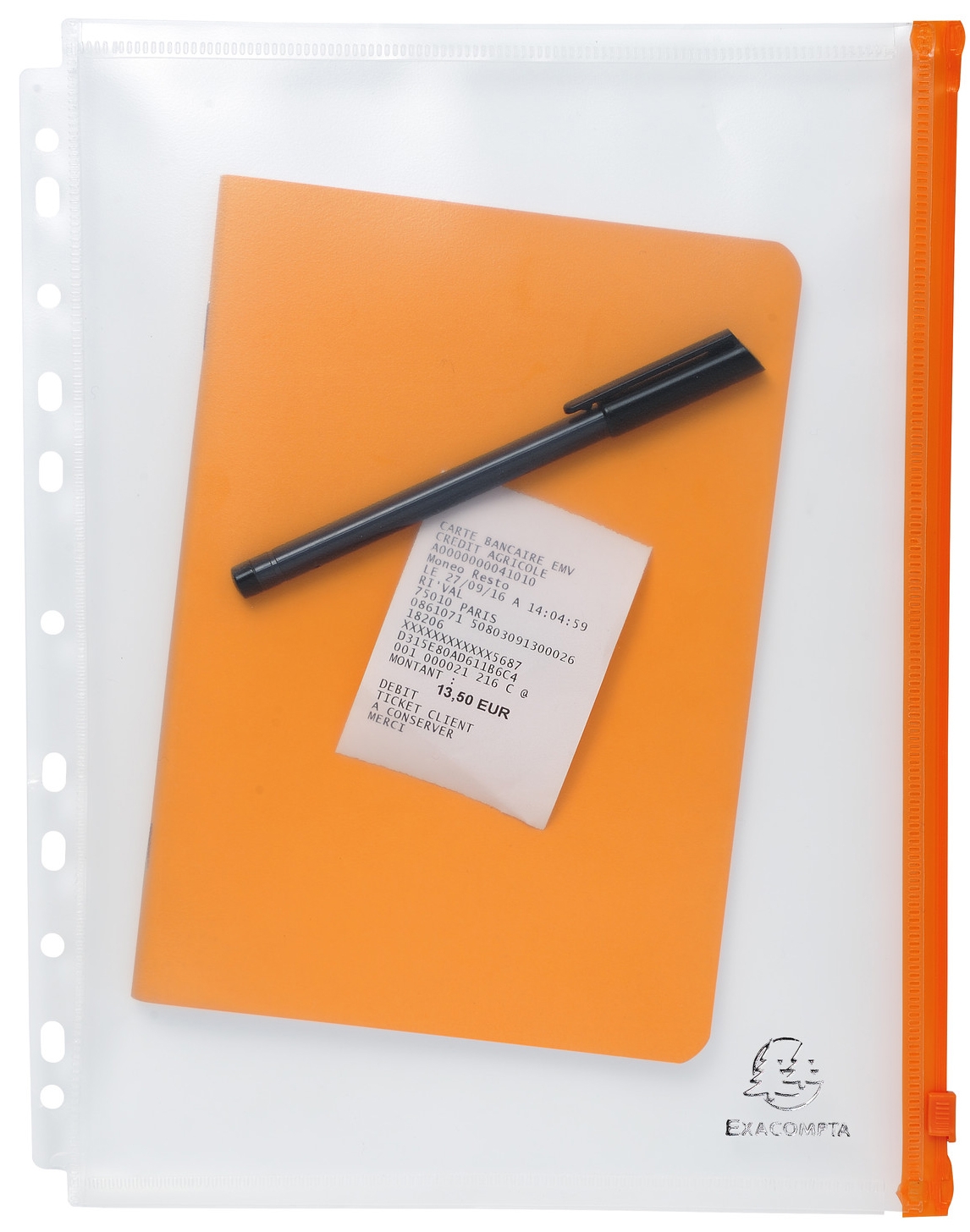 Pochettes Enveloppes perforées avec fermeture zip - A4 - Incolore EXACOMPTA  57334E
