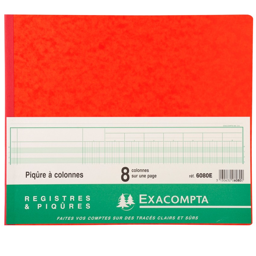 Registro A Punti Exacompta 320x270 Mm - 8 Colonne E 31 Righe, Colori Assortiti