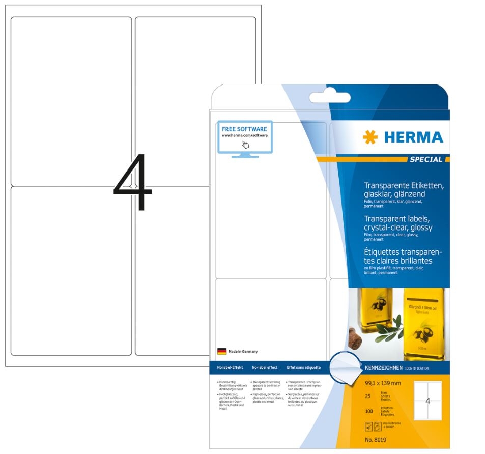 Calendrier 2023 8019 Étiquettes Adhésives - Transparente - 99,1 X 139 Mm Herma 8019 | Az  Fournitures