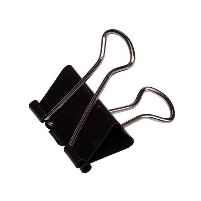 Pince double clip en acier - Largeur 32 mm - Noir MAUL Mauly Lot de 12