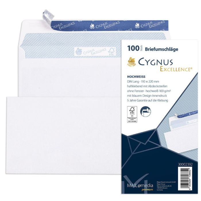 Enveloppe DL - 110x220 - 100g/m² - CYGNUS EXCELLENCE