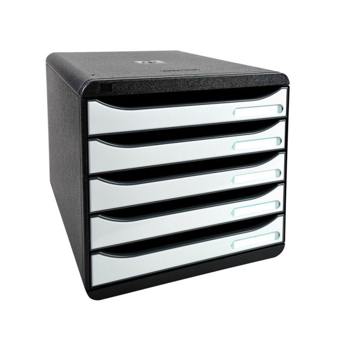 Trieur de Bureau 5 tiroirs Big Box Plus - Noir/Blanc glossy EXACOMPTA Glossy
