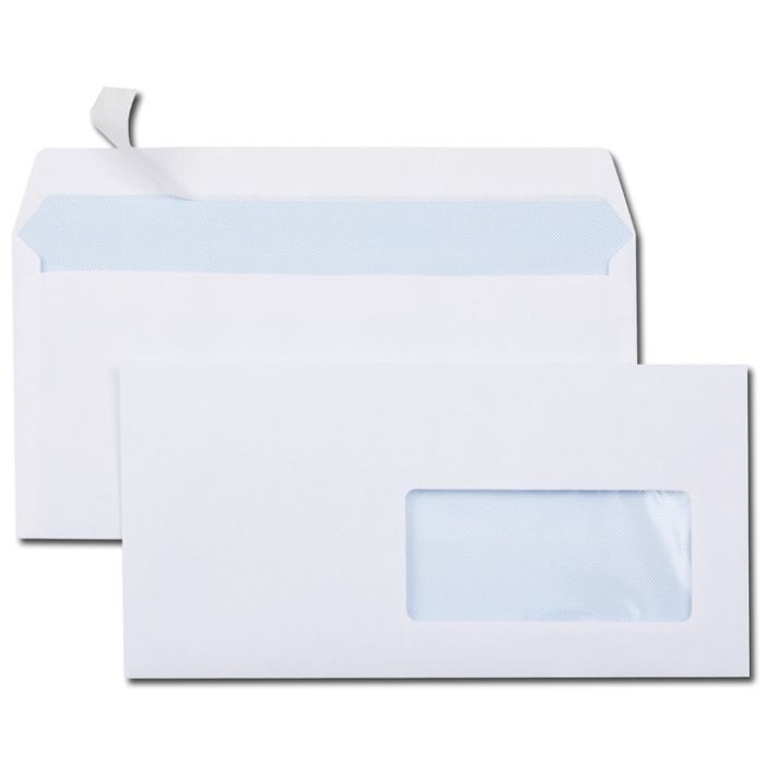 Enveloppes auto-adhésives avec Fenêtre 45 x 100 mm - DL - 110 x 220 mm GPV  Lot de 500