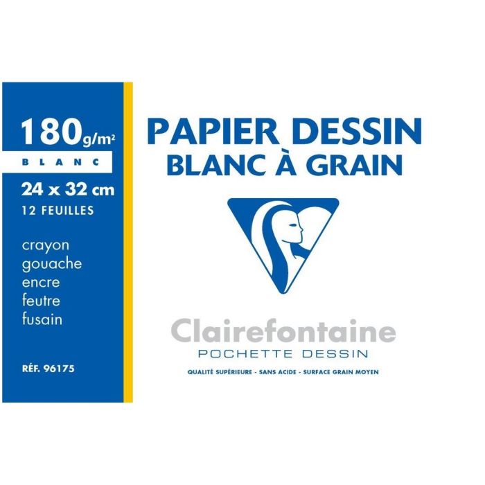 Bloc dessin à grain Clairefontaine (180 g/m2)