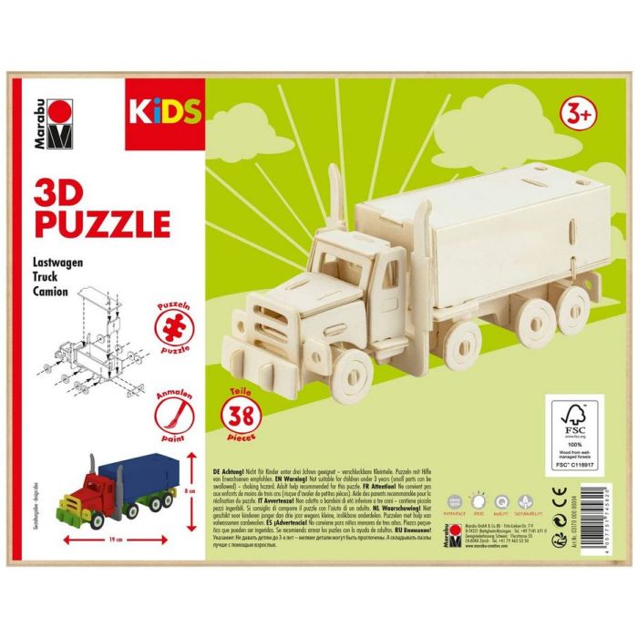 Puzzle 3D en bois - Camion MARABU KIDS