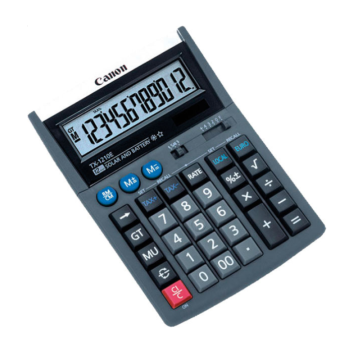Calculatrice de bureau solaire - 12 chiffres CANON TX-1210E