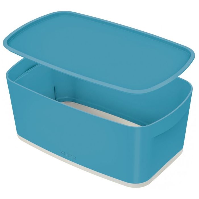 boîte de rangement avec couvercle et poignée en plastique - 13 litres -  Différents coloris