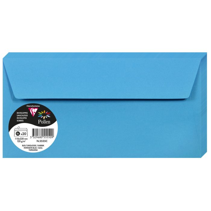 Pollen by Clairefontaine Enveloppes DL, bleu turquoise