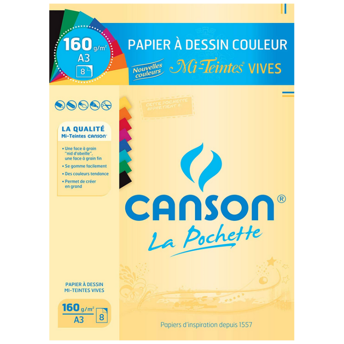CANSON Bloc papier Dessin Blanc 20 feuilles grand format A4 160g