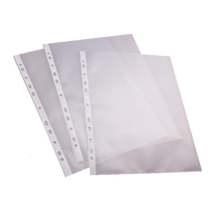 Pochettes transparentes perforées bord couleur Oxford A4