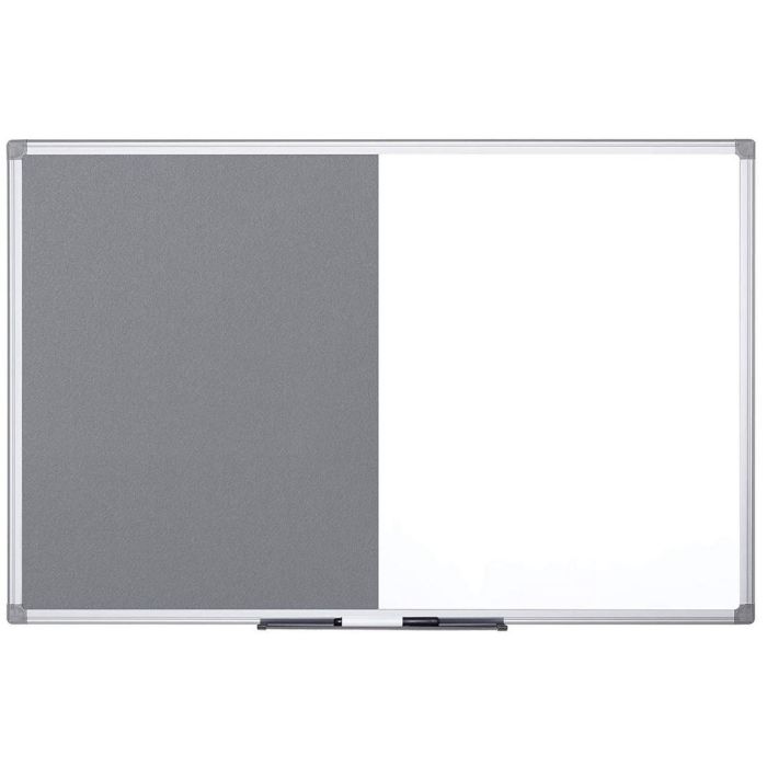 Tableau duo blanc magnétique et feutre gris 1200 x 900 mm BI-OFFICE
