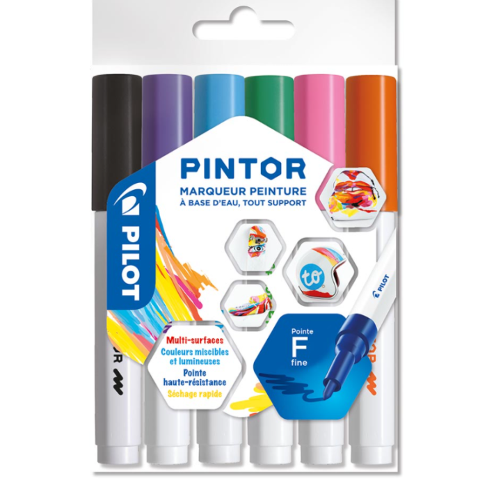 Marqueur à pigments - Pointe fine - Fun Mix PILOT Pintor Lot de 6