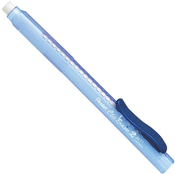 Stylo gomme - Bleu transparent PENTEL Clic Eraser 2 ZE11T-C