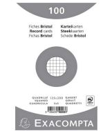 Fiches Bristol quadrillées sous film - 125 x 200 mm - Blanc EXACOMPTA Lot de 100