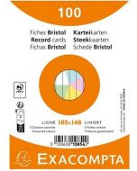 Fiches Bristol lignées sous film - 105 x 148 mm - Assortiment EXACOMPTA Lot de 100