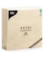 Photo PAP STAR Lot de 50 serviettes en papier unies 400 x 400 mm - ROYAL Collection - champagne 11621