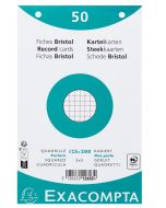 Fiches Bristol quadrillées perforées sous film - 125 x 200 mm - Blanc EXACOMPTA Lot de 50