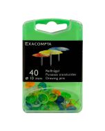 Boite de 40 punaises - Assortiment translucide Exacompta 14045E