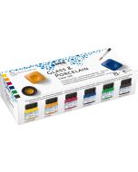 Peinture transparente pour verre et porcelaine - 20 ml - Assortiment KREUL Clear Lot de 6