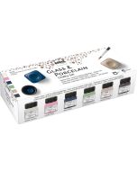 Peinture mate pour verre et porcelaine - 20 ml - Assortiment KREUL Chalky Lot de 6