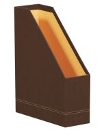 Porte-revues en simili cuir - Dos de 95 mm - Noir/Orange RHODIA