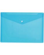 Pochette enveloppe A4 à bouton-pression - Bleu ciel Transparente HERMA