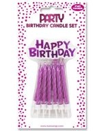 Bougies d'anniversaire Happy Birthday - 75 mm - Rose CLAIREFONTAINE