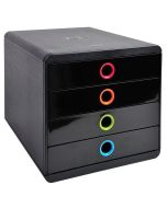 Caisson à 4 tiroirs - Pop Box - Noir/Arlequin EXACOMPTA Iderama Image