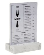 Présentoir de table avec socle en Polystone - Blanc - A5 : EUROPEL image