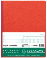 Registre 6 colonnes - 320 x 250 mm - Rouge EXACOMPTA Image