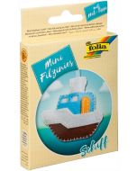 Kit de couture en feutrine pour fabriquer un Porte-clé - Bateau : FOLIA Filzinies Visuel
