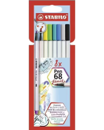 Stylo-feutre Pen 68 Brush Etui en carton STABILO Lot de 8