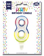 Bougie d'anniversaire Chiffre 0 pailletée - 75 mm CLAIREFONTAINE