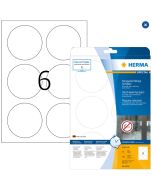 Étiquettes adhésives plastifiées rondes - 85 mm - Très résistantes HERMA 8336 