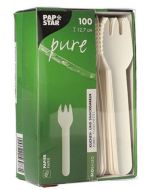 Fourchettes jetables en bois ciré - 160 mm NATURE STAR Lot de 100