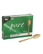 Cuillers à finger food jetables en bois PAP STAR Pure Lot de 50