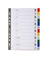 EXACOMPTA : Jeu de 12 intercalaires mensuels en PP janvier à décembre Classement index