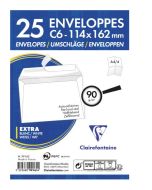 Enveloppes adhéclair C6 - 114 x 162 mm Blanc CLAIREFONTAINE Lot de 25