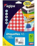 AGIPA : Lot de 960 pastilles adhésives 15 mm - Rouge 114313