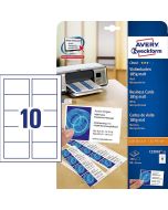 Cartes de Visite blanches - 185 g - 85 x 54 mm : AVERY Lot de 250 Image