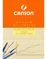 Papier Millimétré à trait Rouge - A4 : CANSON Bloc de 50 feuilles