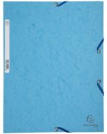 Chemise à élastiques 3 rabats Carte lustrée 400g - Turquoise : EXACOMPTA Visuel