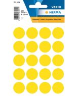 HERMA : Lot de 100 étiquettes adhésives rondes - 19,0 mm - Jaune