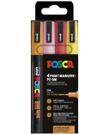 Marqueur peinture - Assortiment couleurs chaudes pailleté PC3ML POSCA Lot de 4