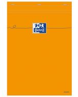 Photo OXFORD : Bloc-notes Feuilles à grands carreaux - Séyès - Couverture orange - 210 x 297 mm - A4