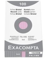 Photo Fiches Bristol quadrillées - 74 x 105 mm - Rose EXACOMPTA Image