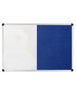 Photo Tableau duo blanc magnétique et feutrine bleue - 900 x 600 mm : NOBO 1902257