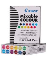 Photo Lot de 12 cartouches d'encre pour stylo plume de Calligraphie Parallel Pen - Assortiment : PILOT 
