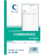 BON DE COMMANDE Carnet autocopiant Tripli - 210 x 140 mm 2116 ELVE