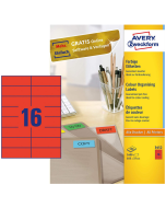 Photo Étiquettes autocollantes Rouges 105 x 148 mm AVERY 3456